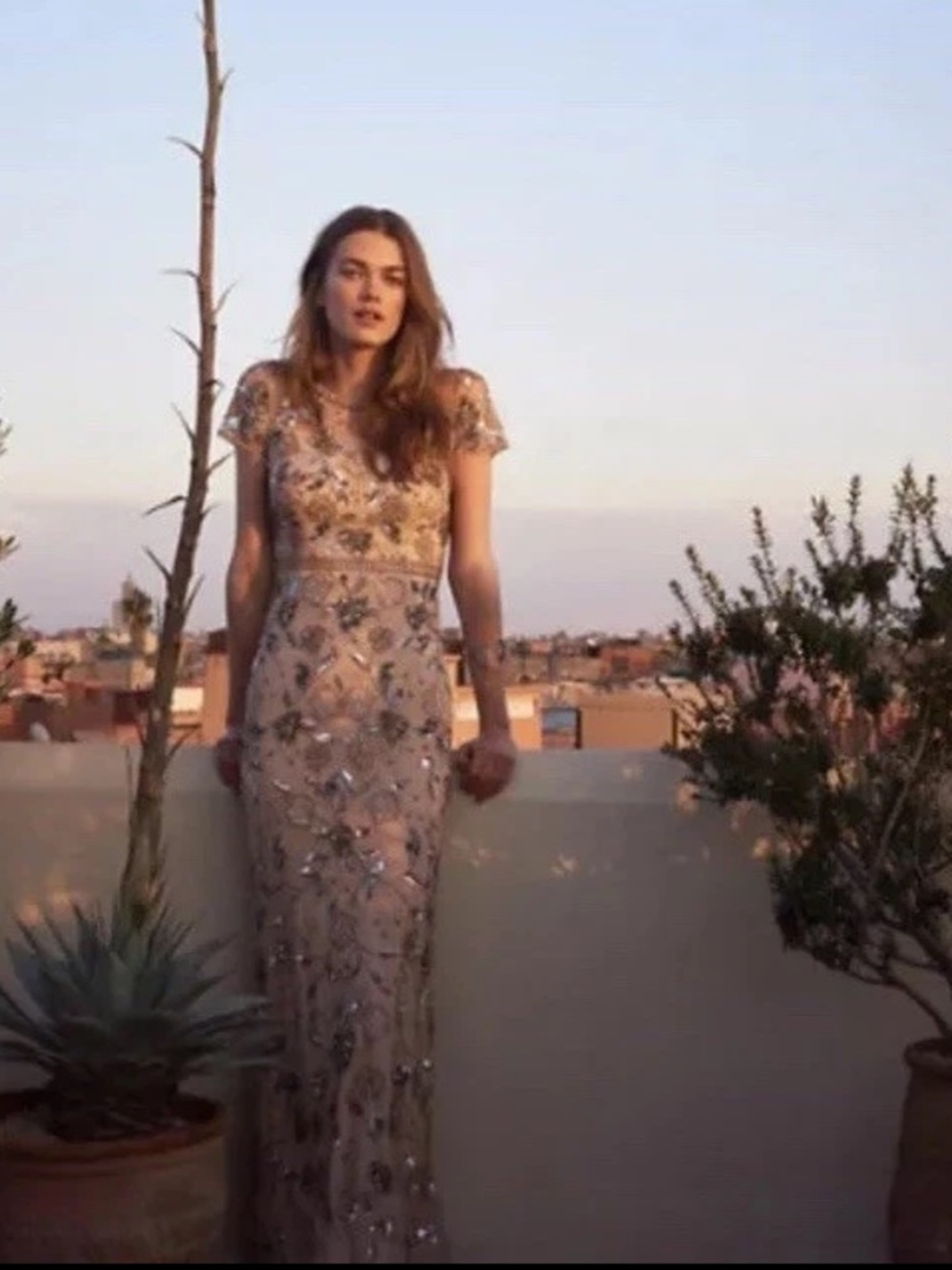 Adrianna Papell Blush Floral Sequin Maxi Dress - Picture 9 of 16